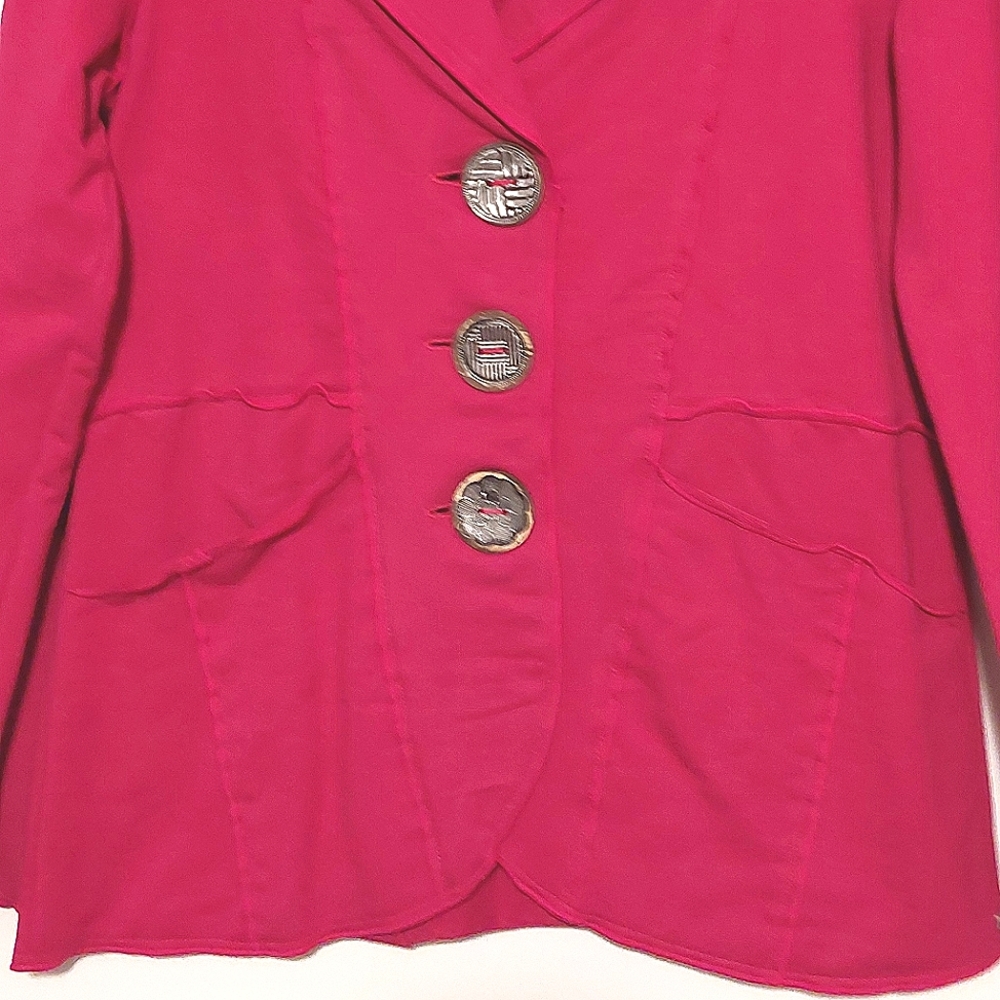 Neon Buddha Women's Pink Long Sleeved Button Front Jacket EUC Size XS - Picture 5 of 15